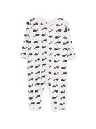 Tutina per neonato Petit Bateau beige con stampa balene all-over A0AXH 01 PETIT BATEAU KIDS 
