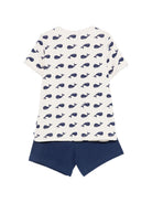 Set pigiama t-shirt e shorts per bambino Petit Bateau multicolore con stampa balene A0EF1 01 PETIT BATEAU KIDS 