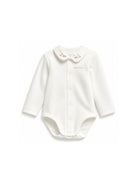 Body per neonata Petit Bateau bianco con ricamo a fiori A0EKL 03 PETIT BATEAU KIDS 