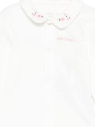 Body per neonata Petit Bateau bianco con ricamo a fiori A0EKL 03 PETIT BATEAU KIDS 