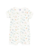 Tutina per neonato Petit Bateau bianca con stampa grafica animalier all-over A0FER 01 PETIT BATEAU KIDS 