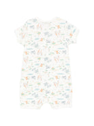 Tutina per neonato Petit Bateau bianca con stampa grafica animalier all-over A0FER 01 PETIT BATEAU KIDS 
