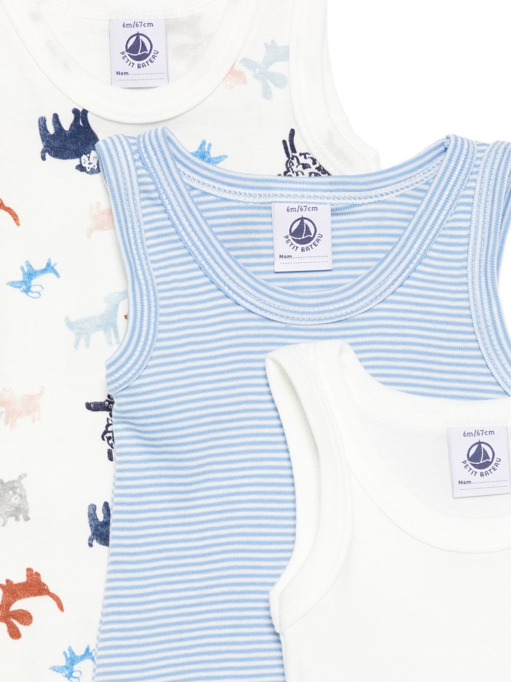Set di tre tutine per neonato Petit Bateau multicolore con fantasie diverse A0FSP 00 PETIT BATEAU KIDS 
