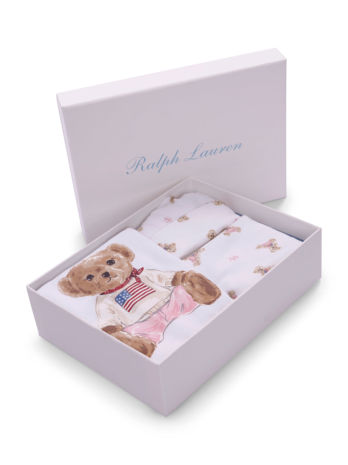 Set tutina cappellino e bavaglino per neonato Polo Ralph Lauren Kids bianco con motivo Polo Bear 310981226 001 Ralph Lauren kids 
