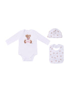 Set tutina cappellino e bavaglino per neonato Polo Ralph Lauren Kids bianco con motivo Polo Bear 310981226 001 Ralph Lauren kids 