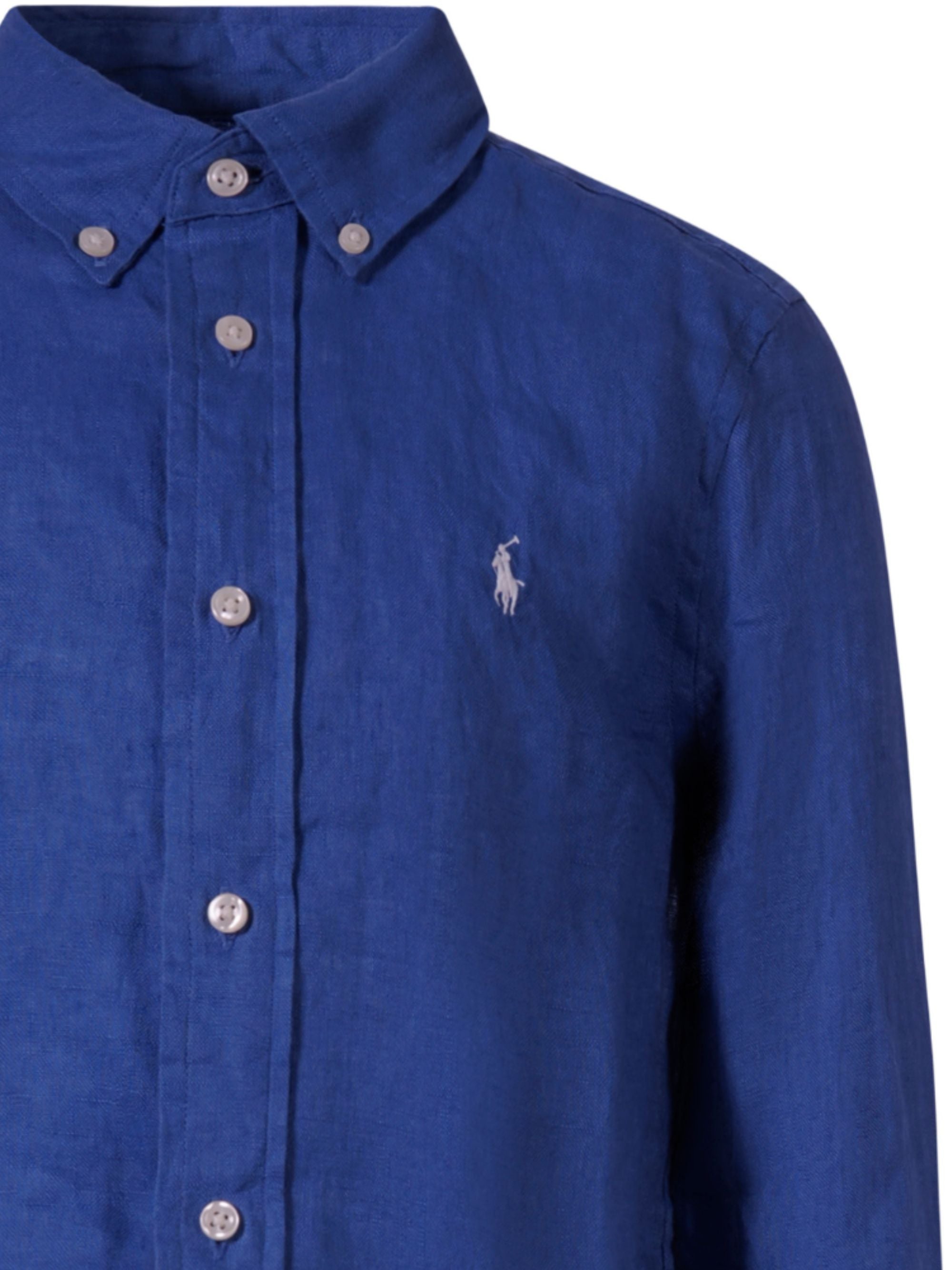Camicia per bambino Polo Ralph Lauren Kids blu con caratteristico motivo Polo Pony 322967600 500 Ralph Lauren kids 