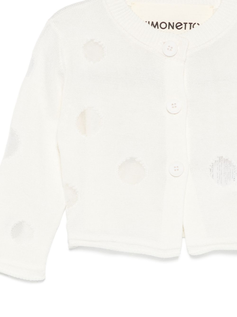 Cardigan per neonata Simonetta bianco con motivo a pois SY9000 X0252 101 SIMONETTA KIDS 
