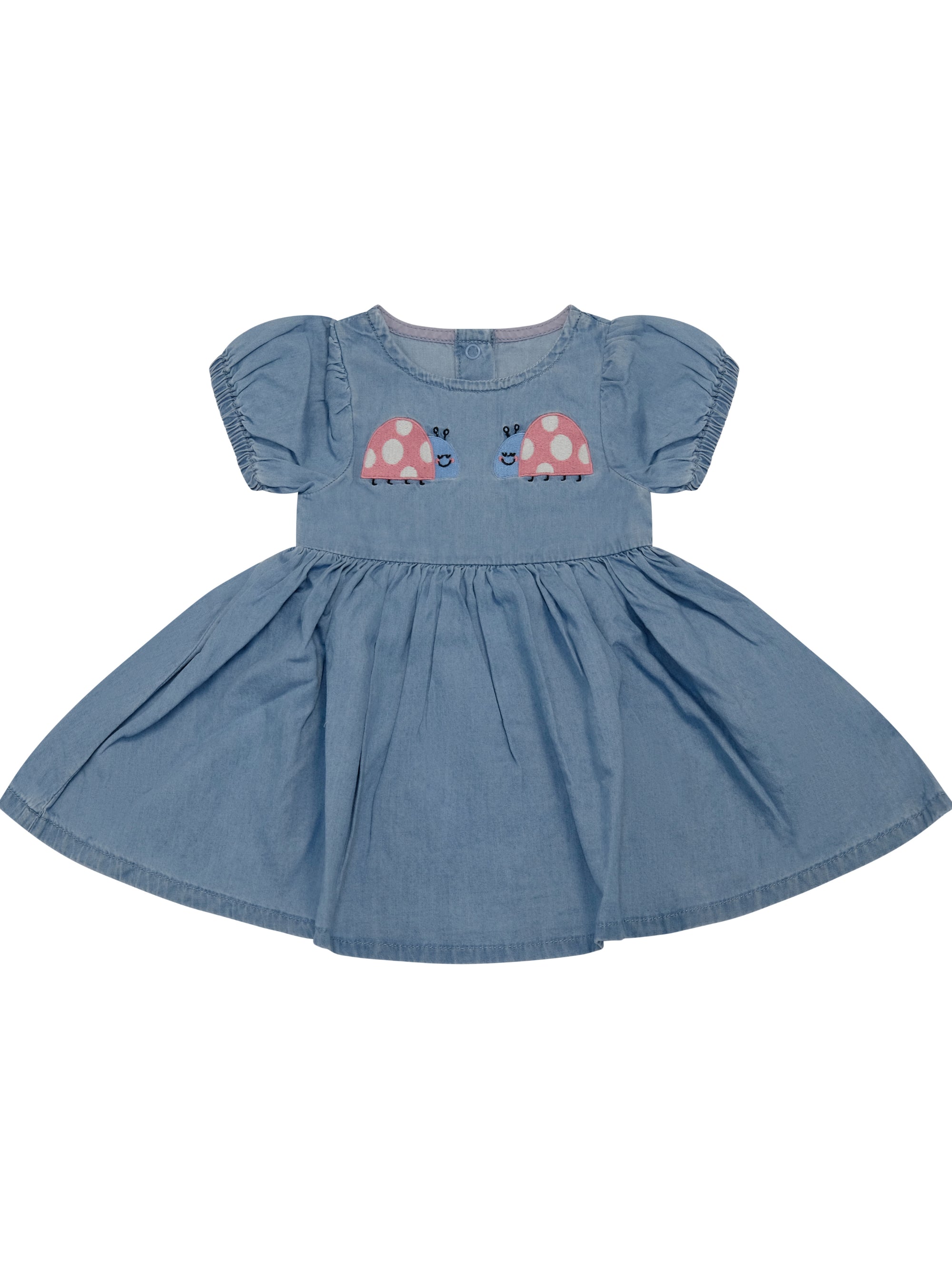 Abito per neonata Stella McCartney Kids denim con motivo coccinelle TY1021 Z0161 600 STELLA McCARTNEY KIDS 