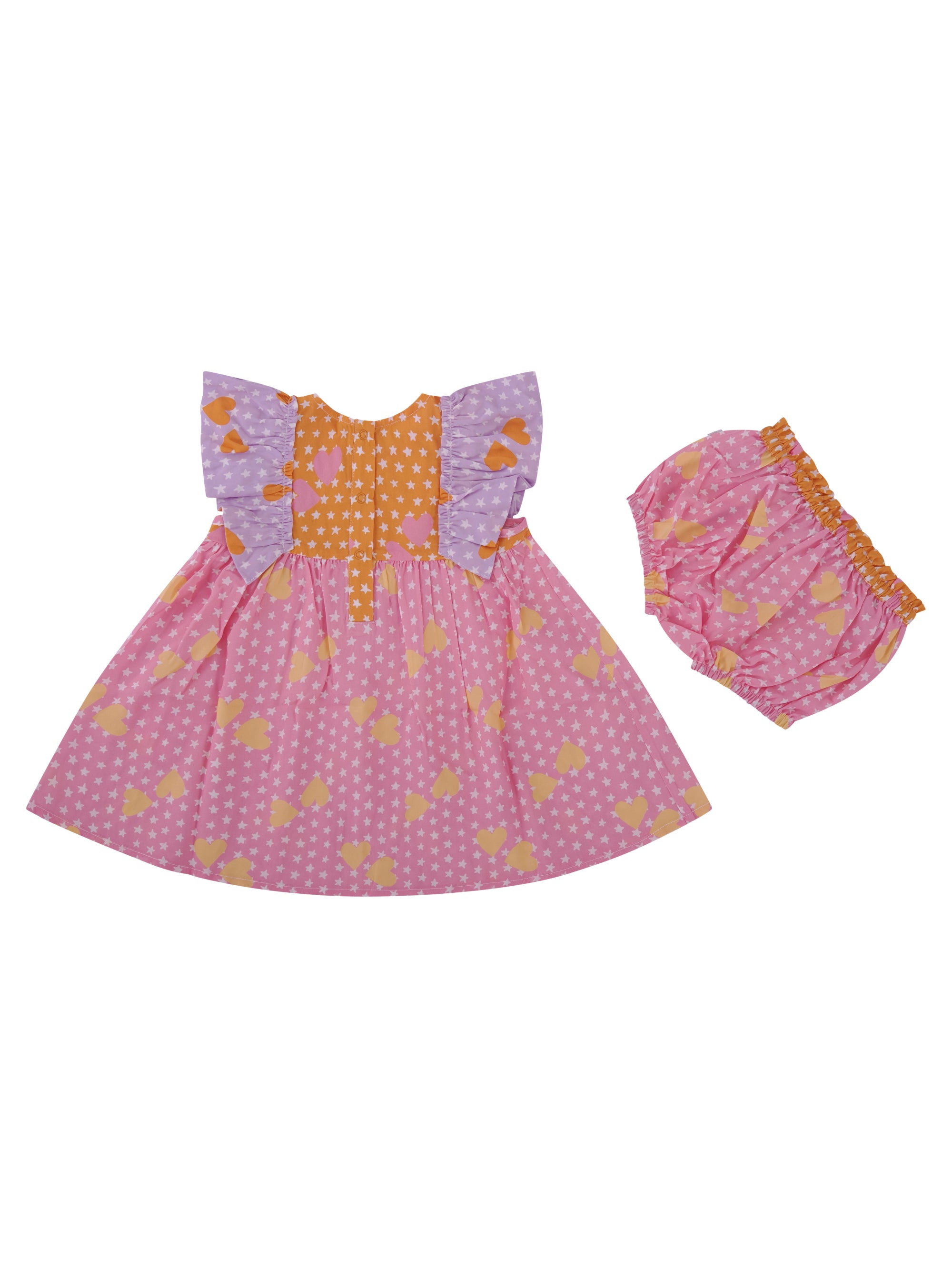 Abito per neonata Stella McCartney Kids multicolore con maniche a ruches TY1161 Z3439 51UMC STELLA McCARTNEY KIDS 
