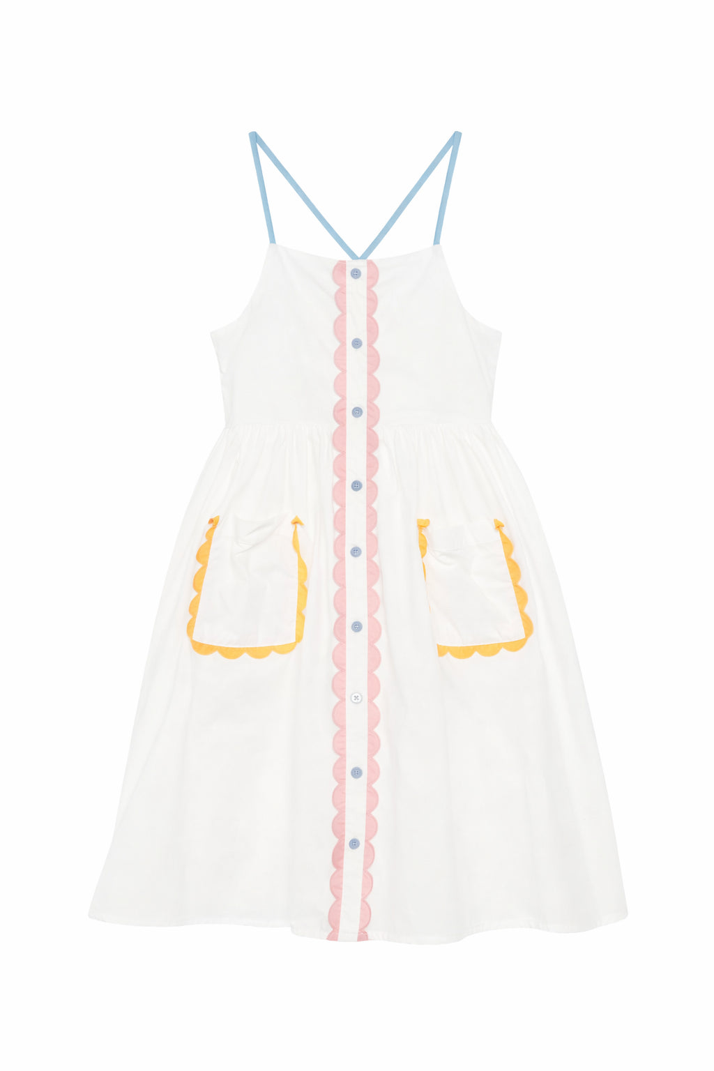 Abito per bambina Stella McCartney Kids bianco con dettagli a contrasto TY1B42 Z1594 100 STELLA McCARTNEY KIDS 