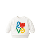 Felpa per neonata Stella McCartney Kids bianca con stampa love sul davanti TY4100 Z0499 101 STELLA McCARTNEY KIDS 