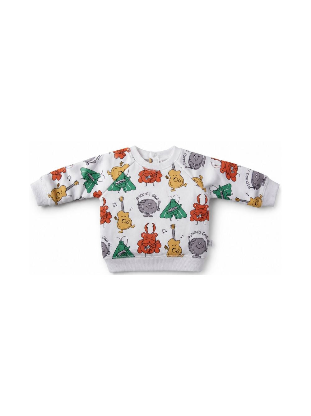 Felpa per neonato Stella McCartney Kids bianca con stampa elementi musicali TY4510 Z3562 101MC STELLA McCARTNEY KIDS 