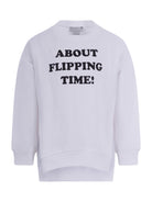 Felpa per bambino Stella McCartney Kids bianca con scritta "About flippping time!" TY4B80 Z0499 101 STELLA McCARTNEY KIDS 