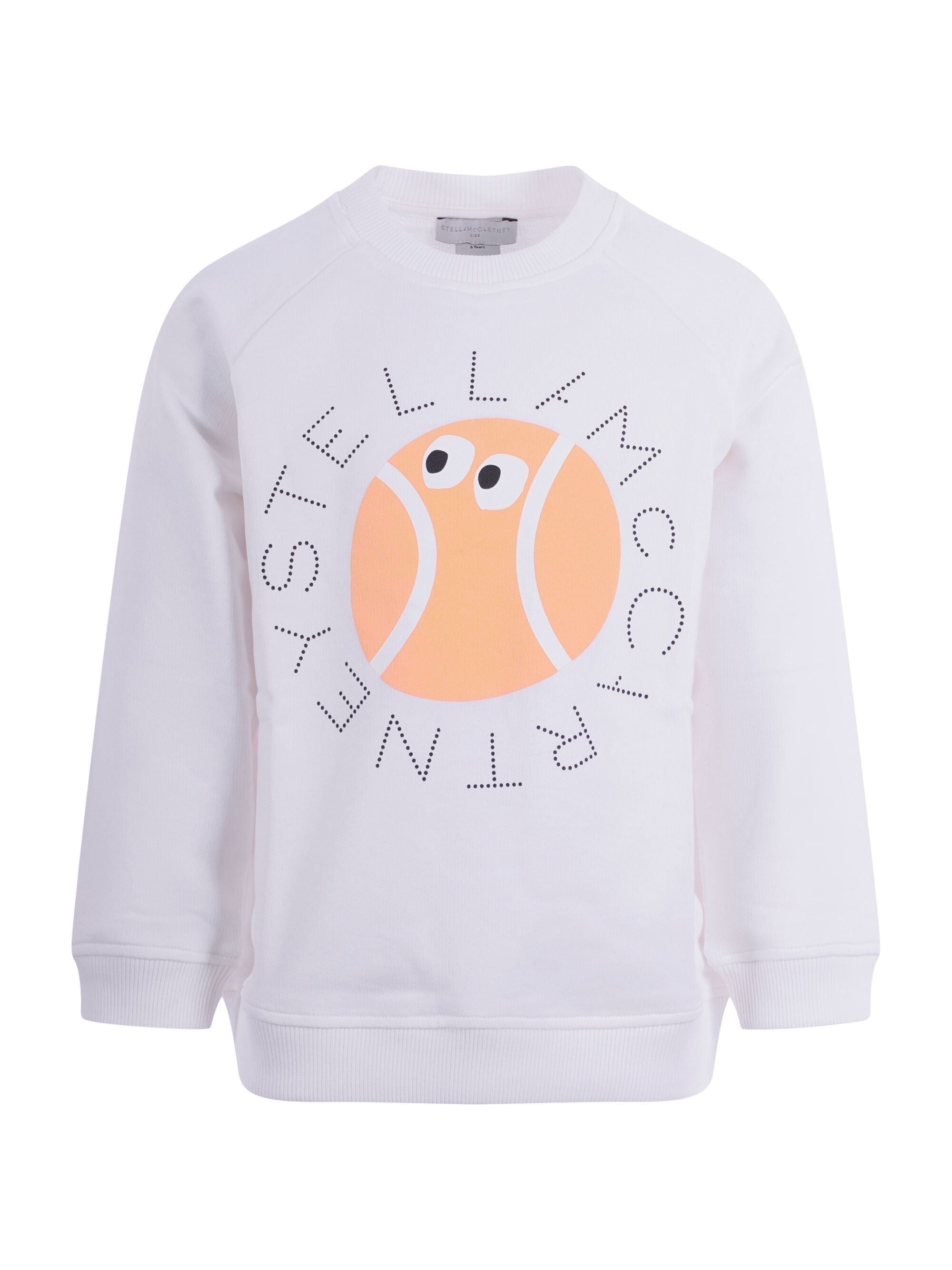 Felpa per bambino Stella McCartney Kids bianca con stampa pallina da tennis TY4Q60 Z0499 101 STELLA McCARTNEY KIDS 