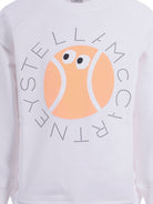 Felpa per bambino Stella McCartney Kids bianca con stampa pallina da tennis TY4Q60 Z0499 101 STELLA McCARTNEY KIDS 