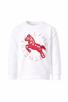 Felpa per bambina Stella McCartney Kids bianca con stampa cavallo TY4R50 Z0499 101 STELLA McCARTNEY KIDS 