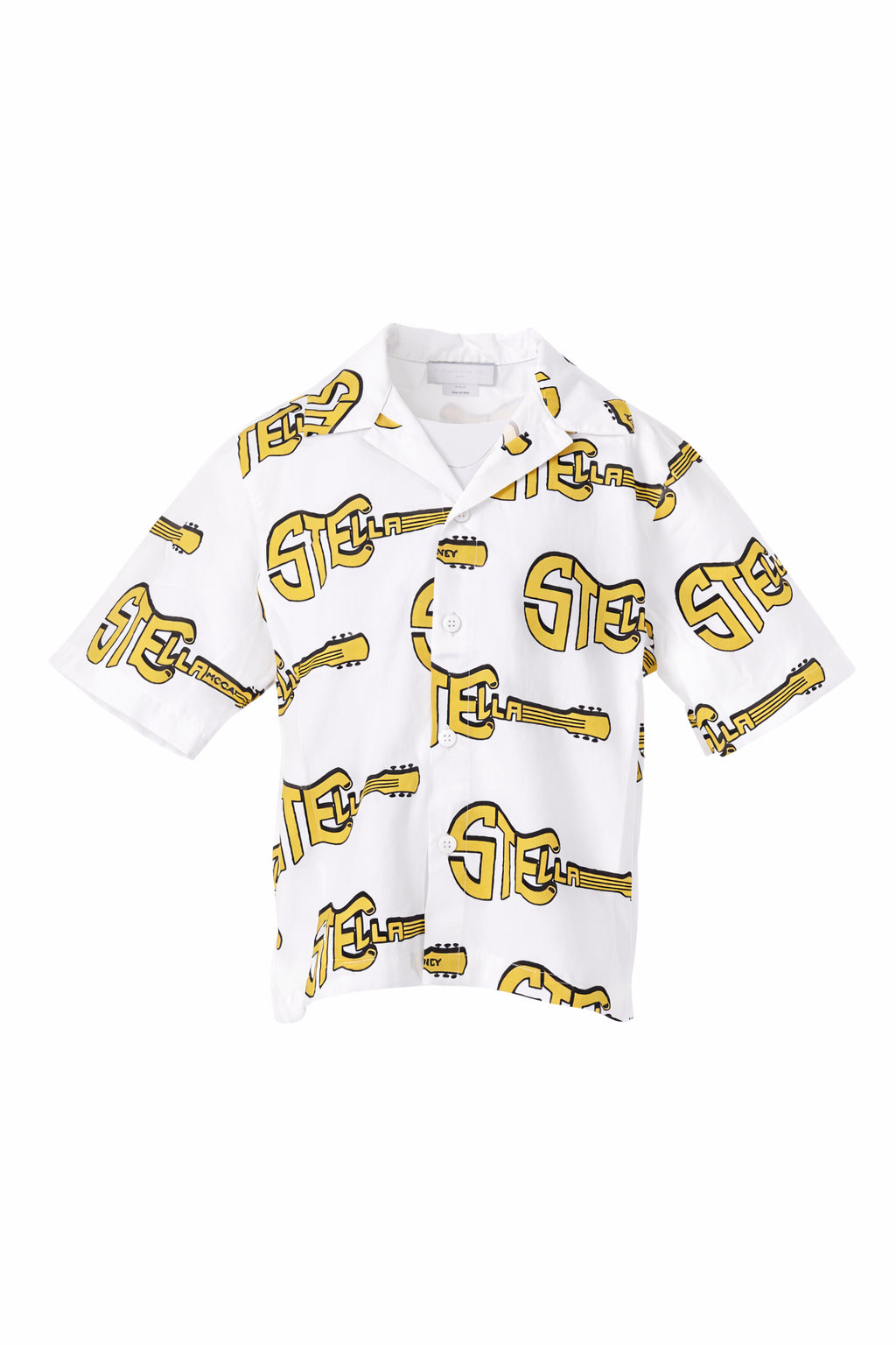 Camicia per bambino Stella McCartney Kids bianca con stampo logo chitarra TY5P01 Z3542 101MC STELLA McCARTNEY KIDS 