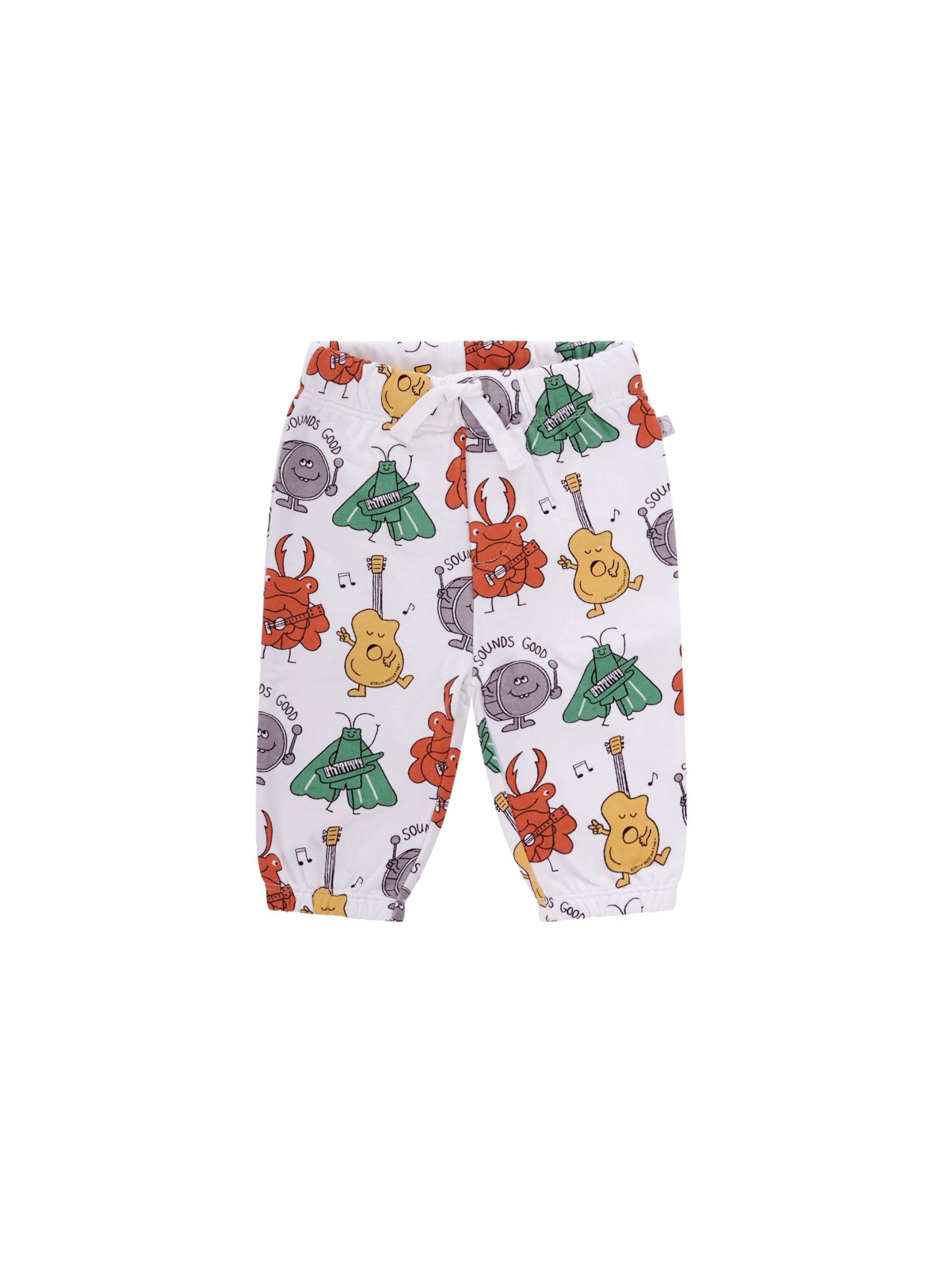 Pantaloni per neonato Stella McCartney Kids bianchi con stampa elementi musicali TY6520 Z3562 101MC STELLA McCARTNEY KIDS 