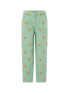 Pantaloni per bambina Stella McCartney Kids verde con dettagli cuoricini TY6A50 Z3454 754EM STELLA McCARTNEY KIDS 