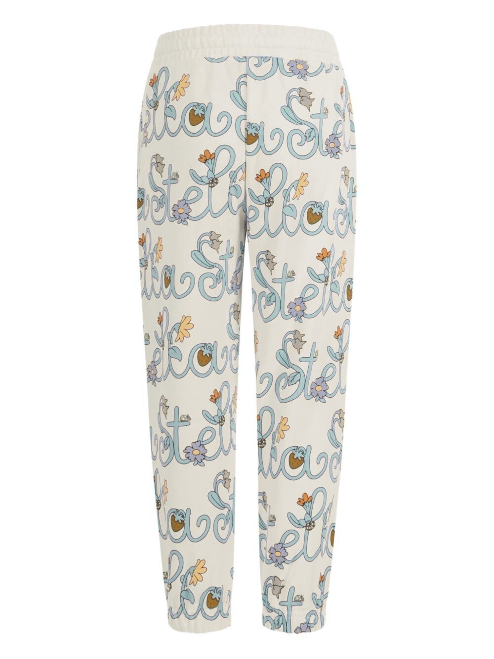 Pantaloni per bambina Stella McCartney Kids bianchi con logo all-over TY6E50 Z3422 101MC STELLA McCARTNEY KIDS 
