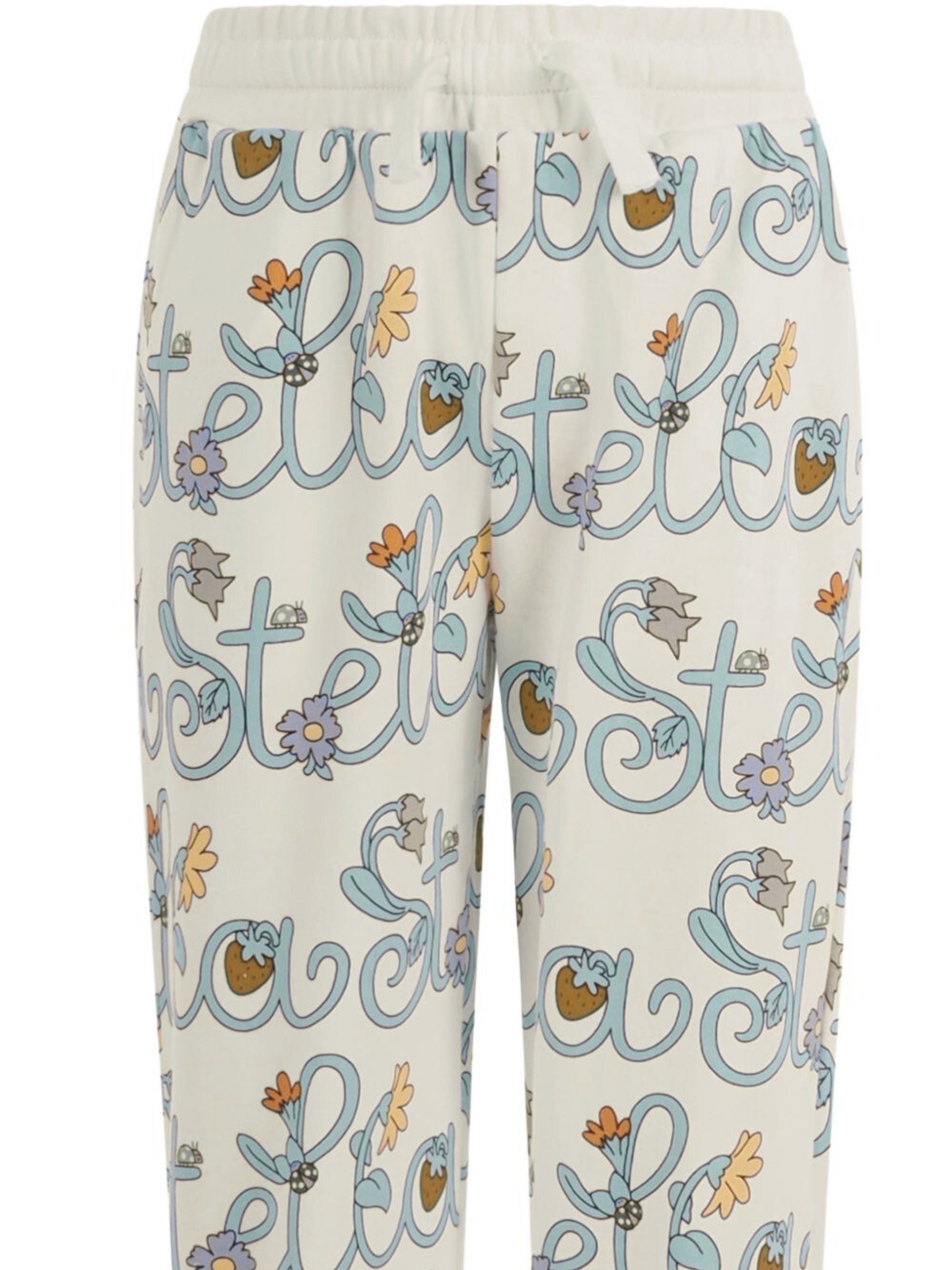 Pantaloni per bambina Stella McCartney Kids bianchi con logo all-over TY6E50 Z3422 101MC STELLA McCARTNEY KIDS 