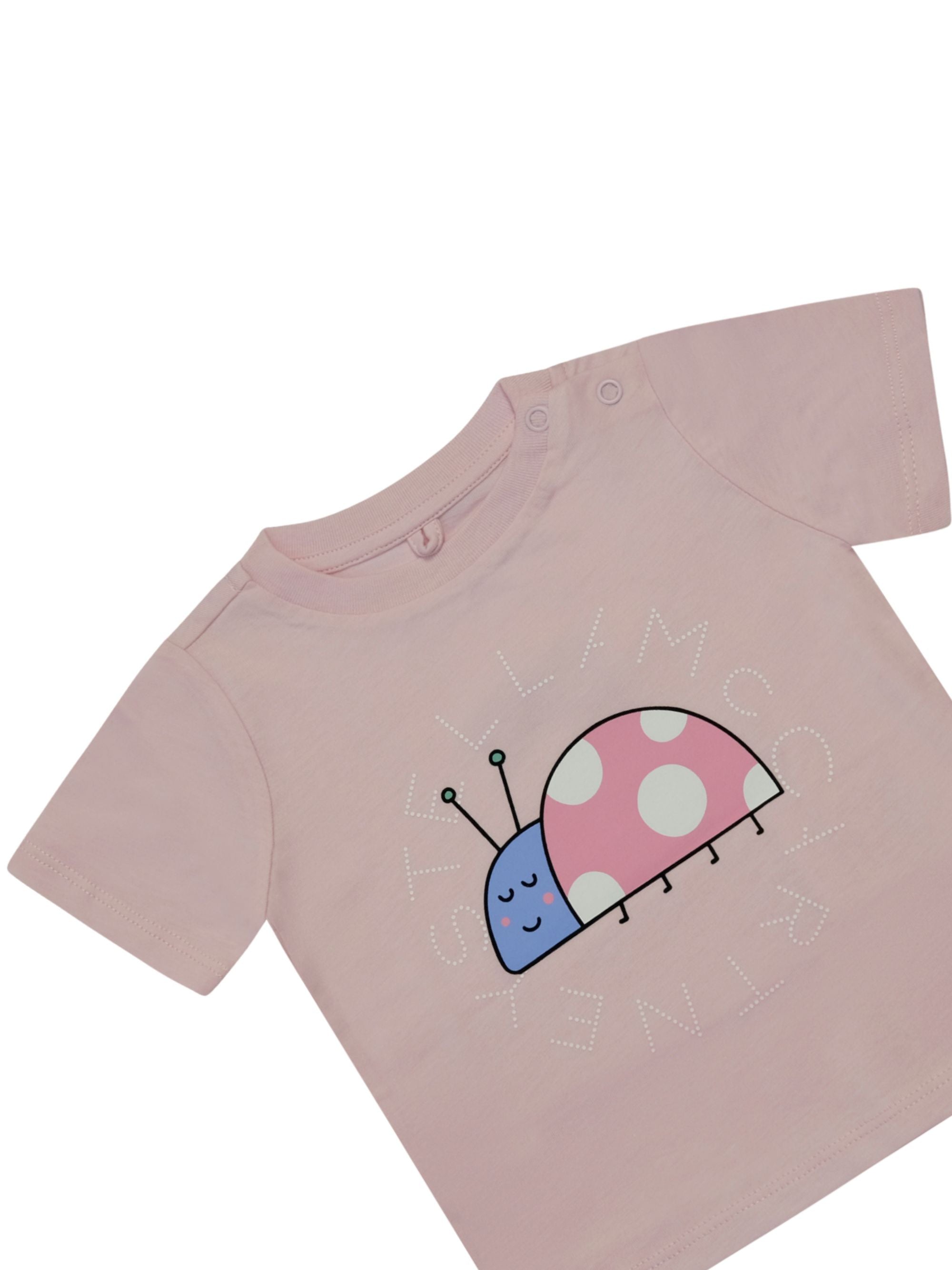 T- shirt per neonata Stella McCartney Kids rosa con stampa grafica sul davanti TY8021 Z0434 51R STELLA McCARTNEY KIDS 