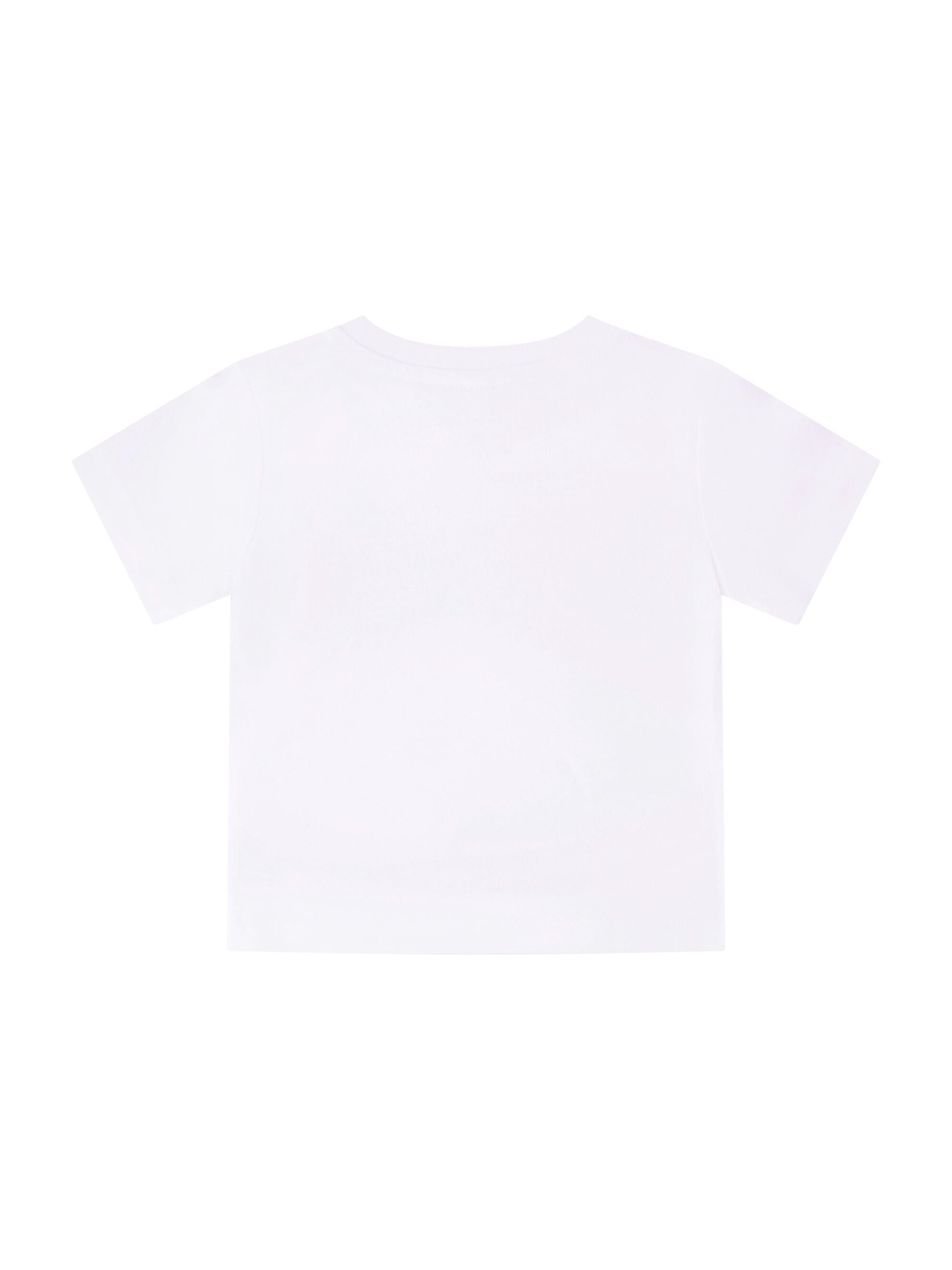 T-shirt per neonato Stella McCartney Kids bianca con stampa balene sul davanti TY8560 Z0434 100 STELLA McCARTNEY KIDS 