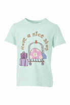 T-shirt per bambina Stella McCartney Kids grigia con stampa grafica sul davanti TY8A41 Z0434 754 STELLA McCARTNEY KIDS 