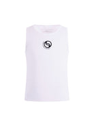 Canotta per bambina Stella McCartney Kids bianca con logo sul davanti a contrasto TY8B92 Z2016 100 STELLA McCARTNEY KIDS 