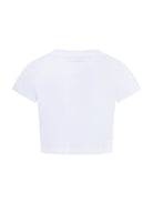 Maglietta per bambina Stella McCartney Kids bianca con logo circolare sul davanti TY8D22 Z0434 100 STELLA McCARTNEY KIDS 