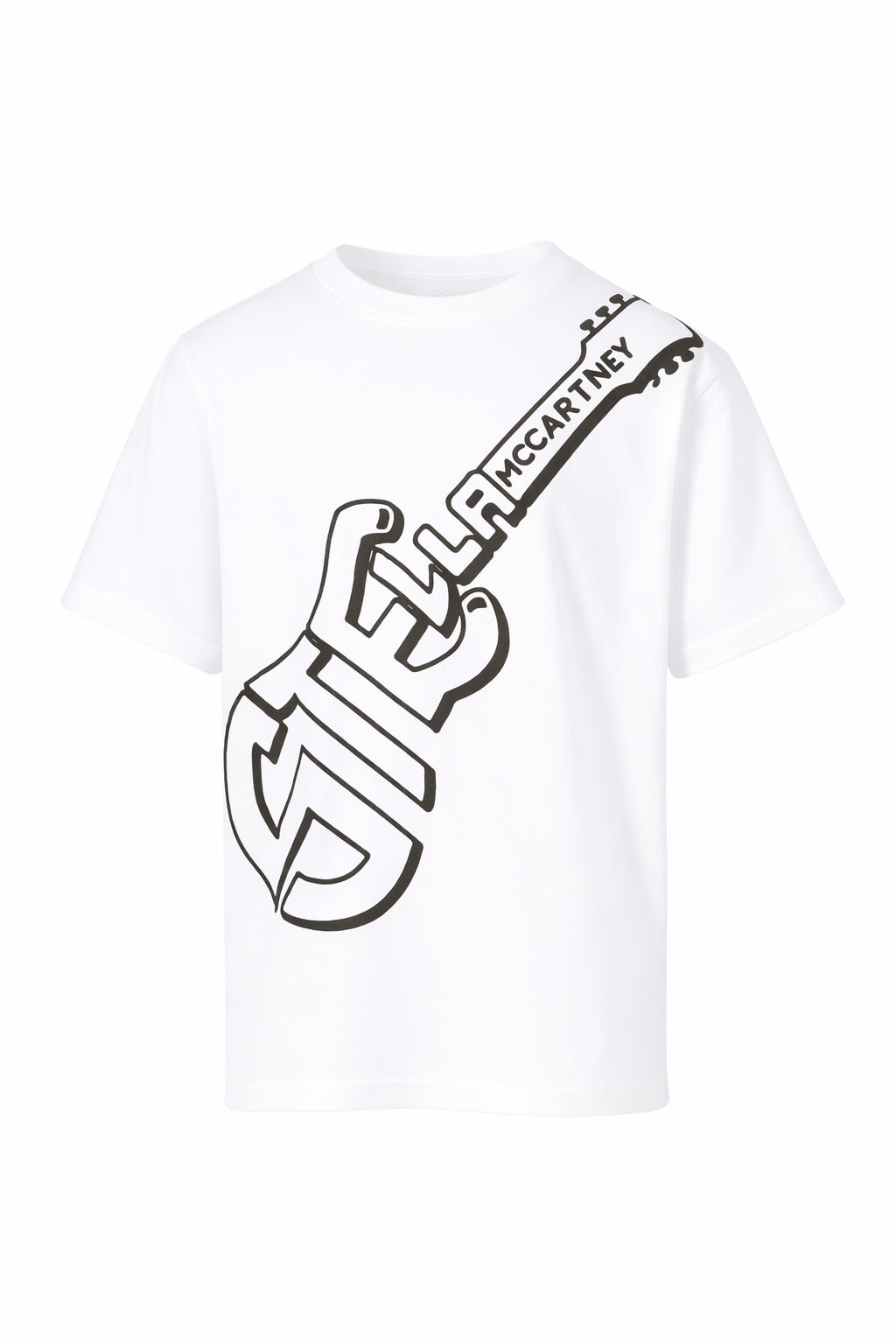 T-shirt per bambino Stella McCartney Kids bianca con stampa grafica sul davanti TY8P71 Z0434 101 STELLA McCARTNEY KIDS 