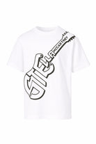 T-shirt per bambino Stella McCartney Kids bianca con stampa grafica sul davanti TY8P71 Z0434 101 STELLA McCARTNEY KIDS 