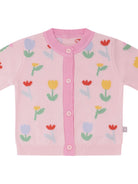 Cardigan per neonata Stella McCartney Kids rosa con ricamo fiori TY9130 Z2423 51Z STELLA McCARTNEY KIDS 