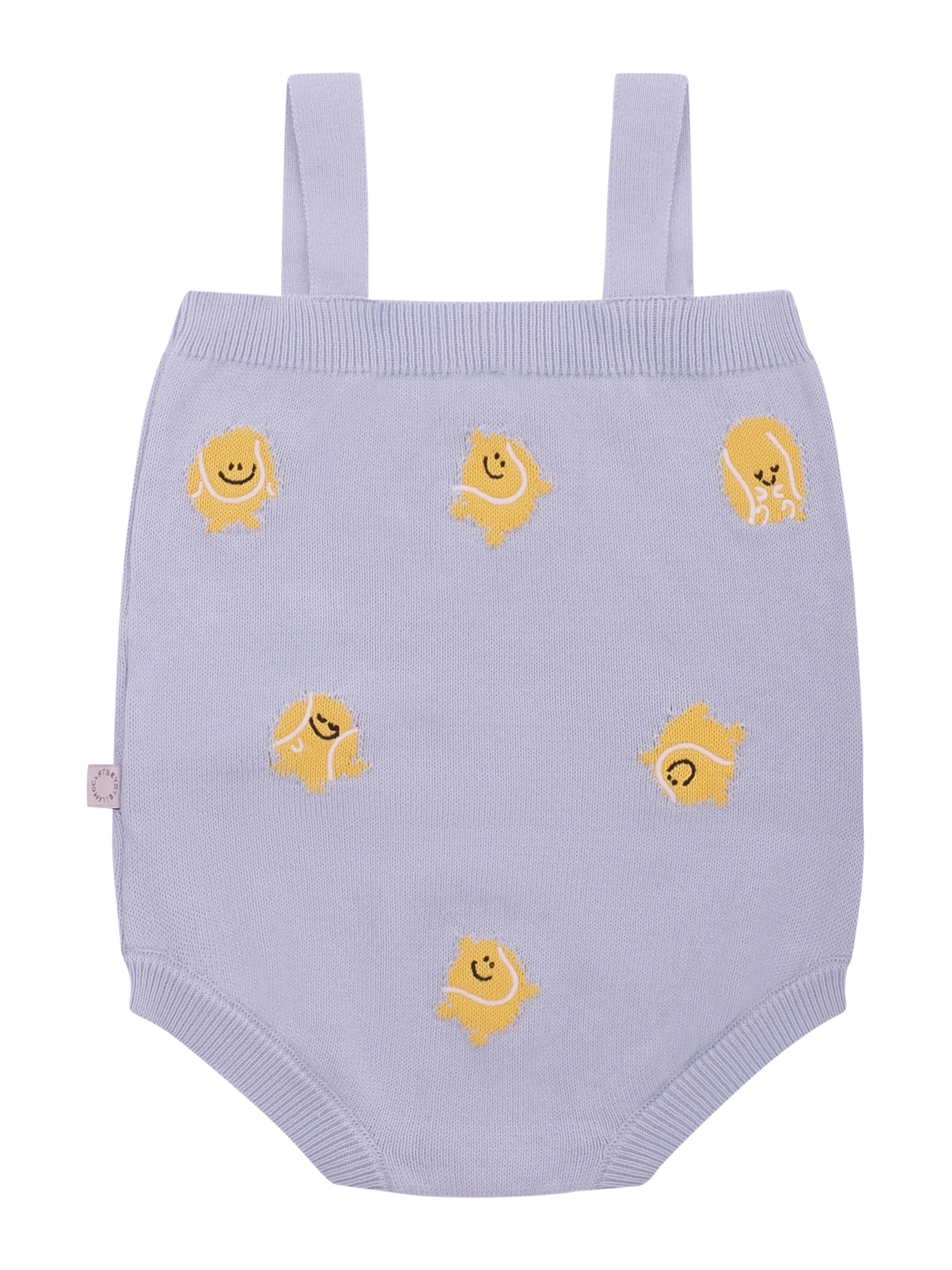 Body per neonato Stella McCartney Kids azzurro con ricamo palline da tennis TYA532 Z2423 602 STELLA McCARTNEY KIDS 