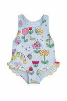 Costume per neonata Stella McCartney Kids azzurro con ruches TYC029 Z3588 60UMC STELLA McCARTNEY KIDS 