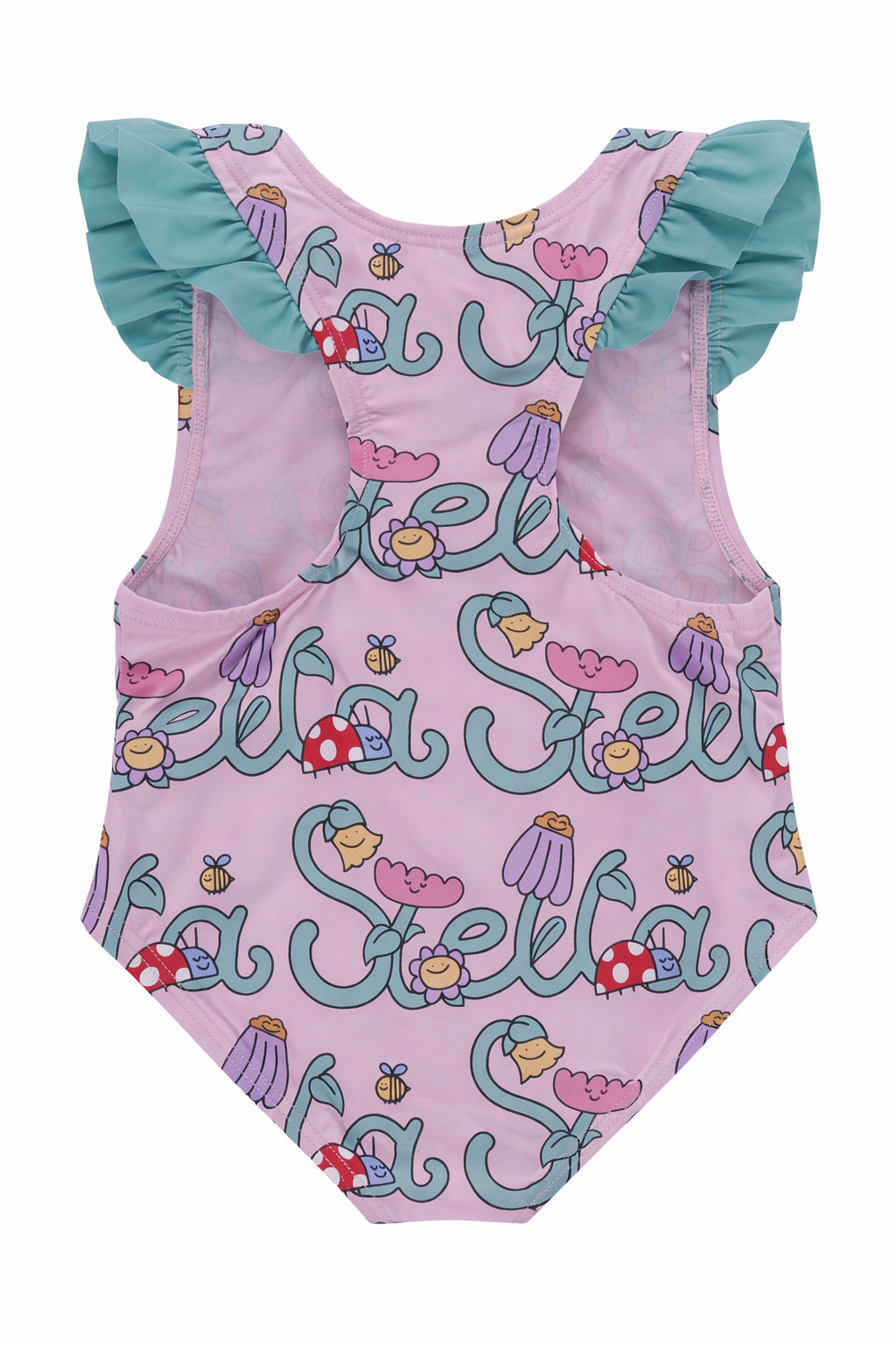 Costume per neonata Stella McCartney Kids rosa con stampa logo all-over TYC039 Z3587 51RMC STELLA McCARTNEY KIDS 