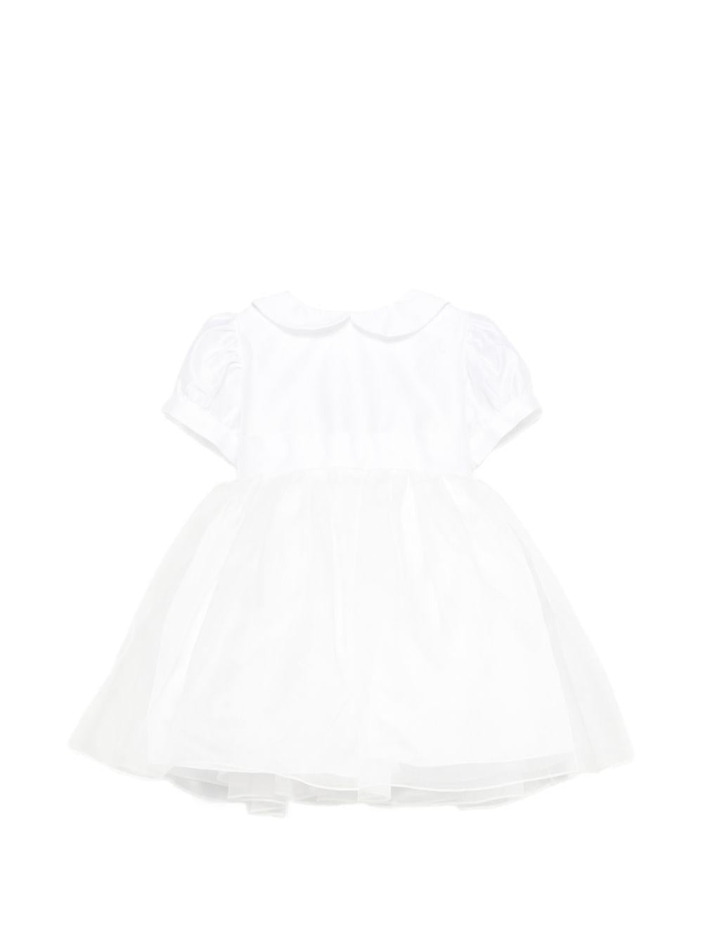 Abiti eleganti per neonata Mariella Ferrari bianco con colletto alla Peter Pan - Rubino Kids