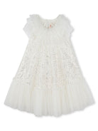 Abito a fiori per bambina Billieblush bianco con scollo rotondo - Rubino Kids