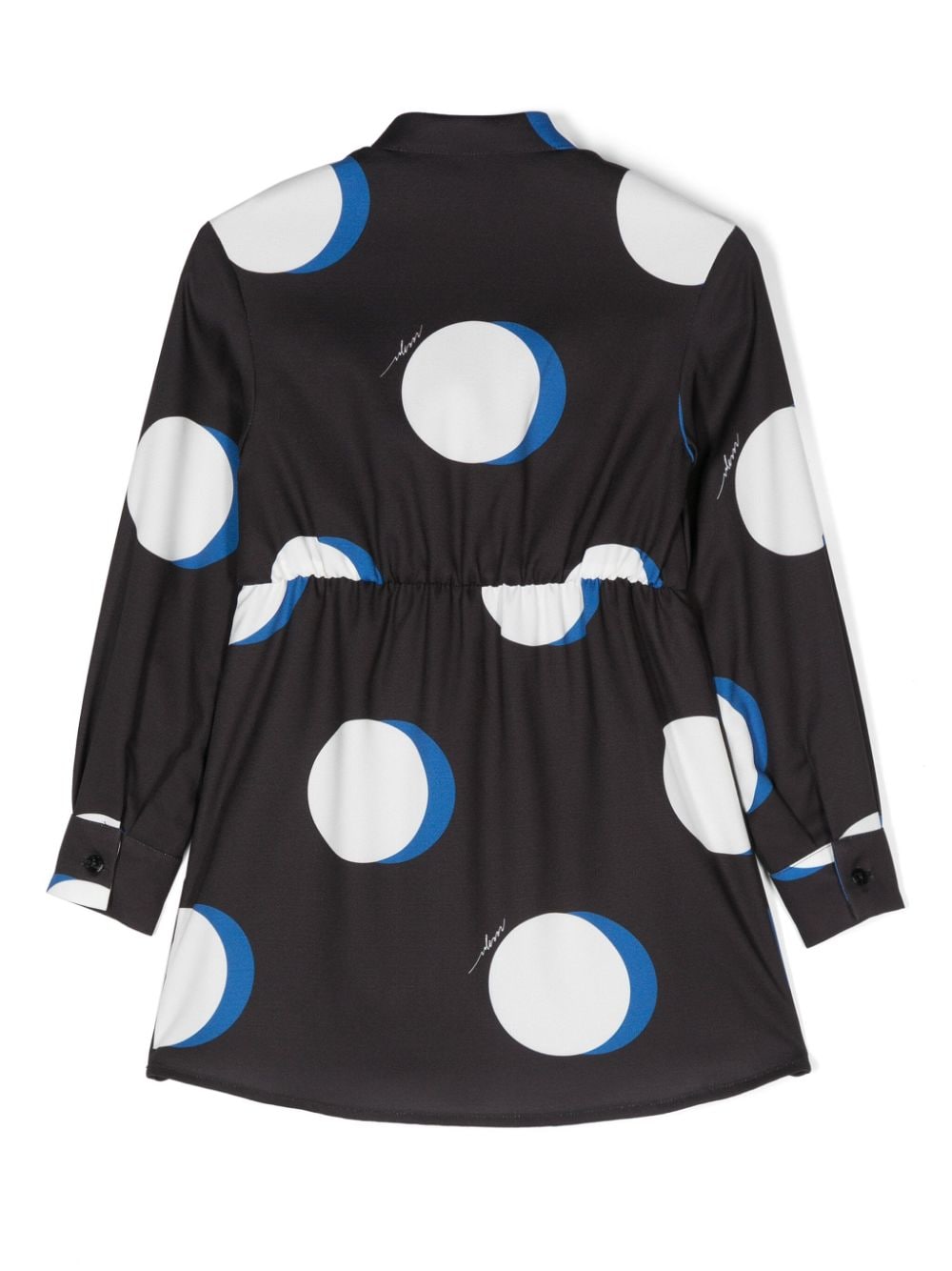 Abito a pois per bambina MSGM Kids nero con colletto classico - Rubino Kids