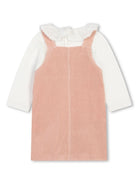 Abito a salopette per neonata Chloé Kids rosa con girocollo - Rubino Kids