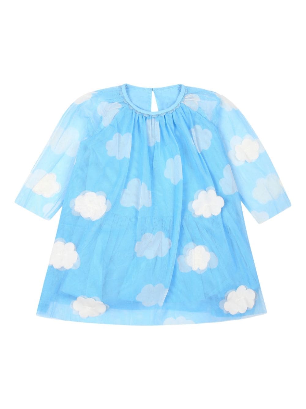 Abito azzurro per neonata con stampa nuvole Stella McCartney Kids - Rubino Kids