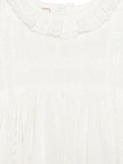 Abito battesimale per neonati Paz Rodriguez bianco con volant in pizzo con cuffia - Rubino Kids