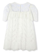 Abito Calais per bambina Chloè Kids bianco con scritto con logo - Rubino Kids