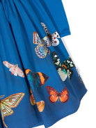 Abito Casie Night Butterflies con stampa per bambina Molo blu con scollo rotondo - Rubino Kids