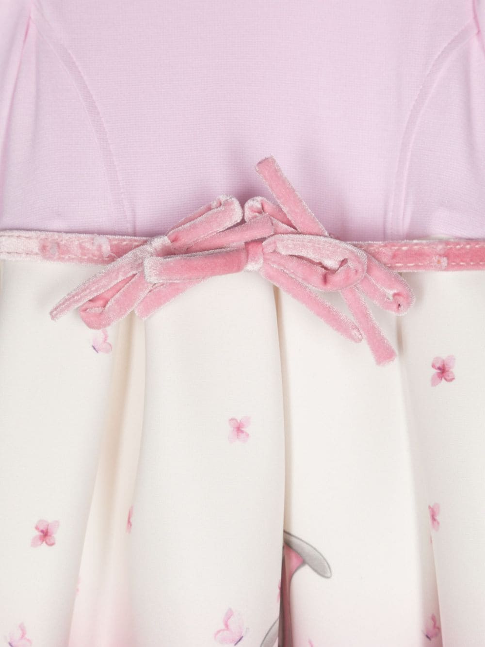 Abito con cintura per neonata Monnalisa rosa con scollo rotondo - Rubino Kids