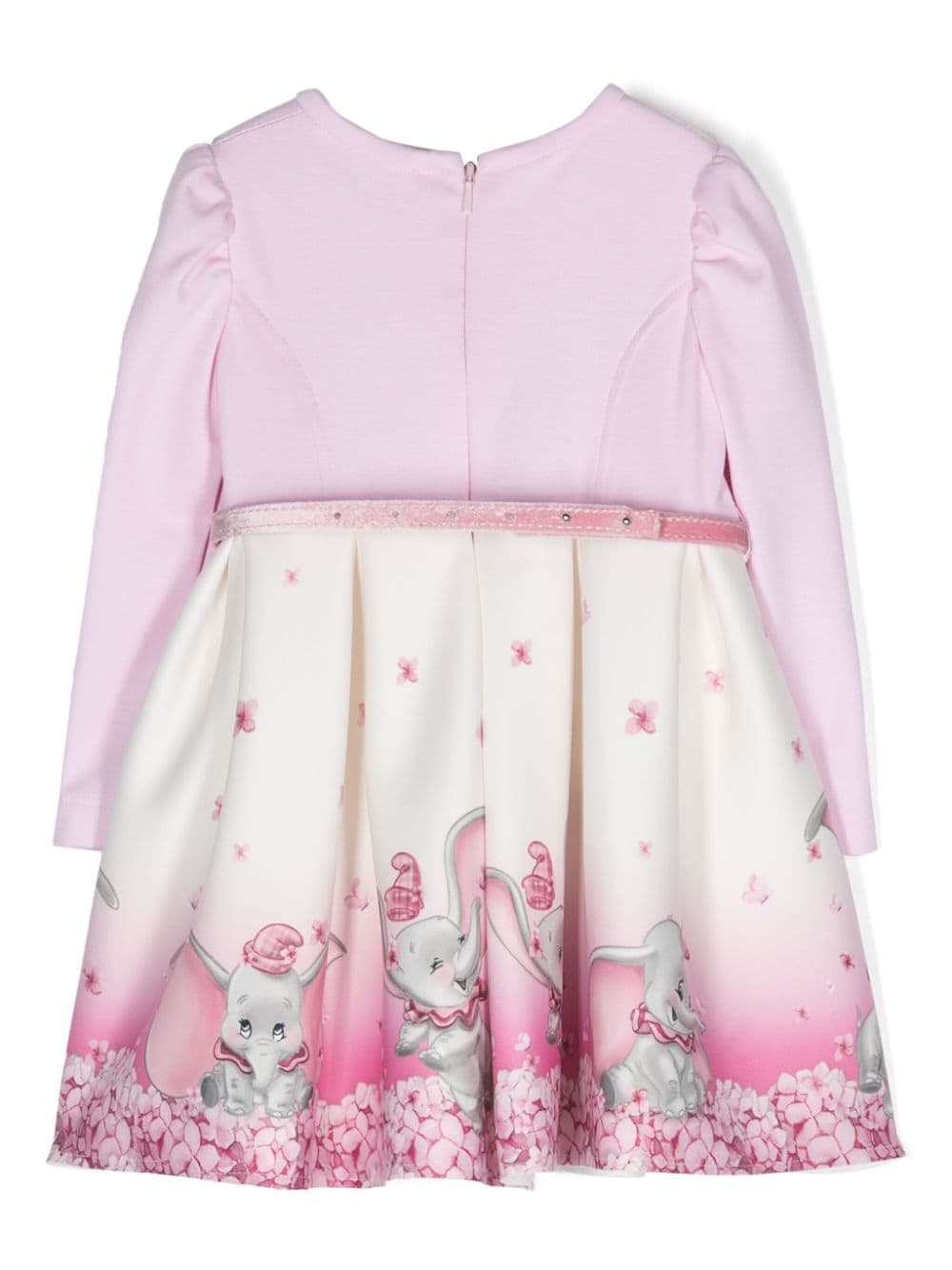 Abito con cintura per neonata Monnalisa rosa con scollo rotondo - Rubino Kids