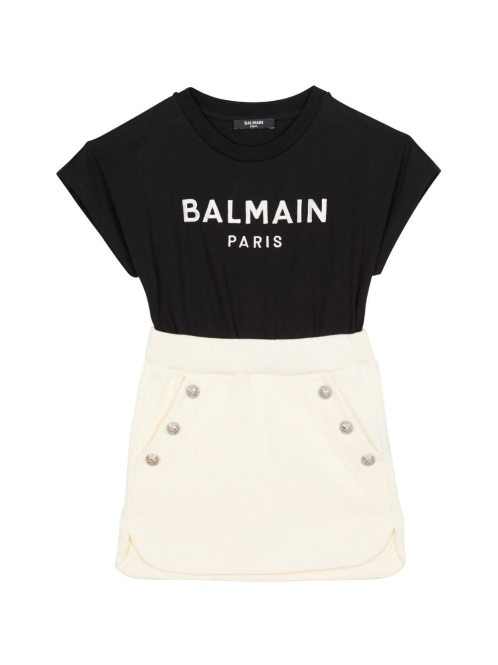 Abito con design a inserti per bambina Balmain Kids multicolor con scollo rotondo - Rubino Kids