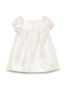 Abito con effetto jacquard per bambina Emporio Armani Kids beige con maniche ad aletta - Rubino Kids