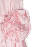 Abito con finitura satinata in setam per bambina Balmain Kids rosa con collo alto - Rubino Kids