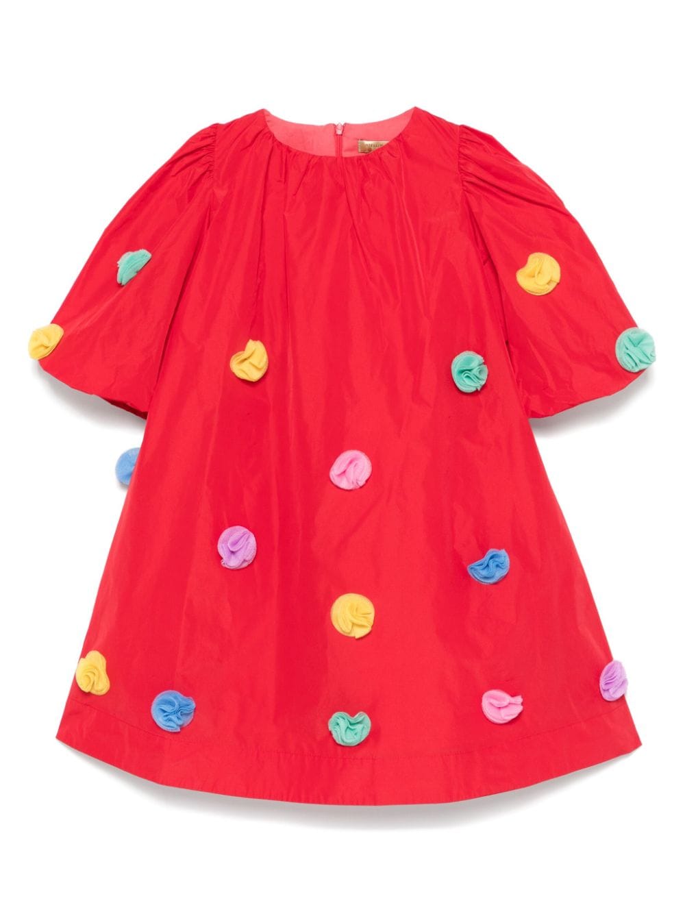 Abito con inserti in tulle floreale per bambina Stella McCartney Kids rosso con chiusura con zip posteriore - Rubino Kids